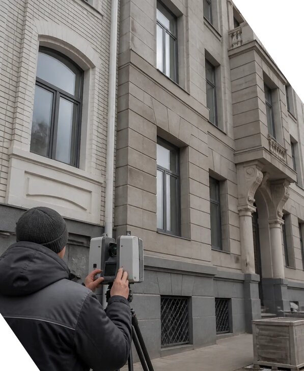 Лазерное сканирование фасадов зданий для обследования в Сегеже